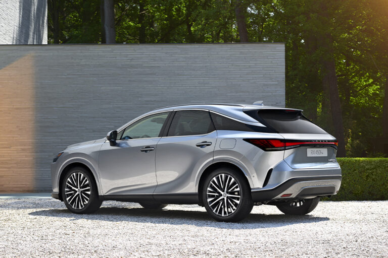 voiture Lexus RX 450h+ gris coté